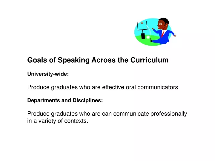 goals of speaking across the curriculum