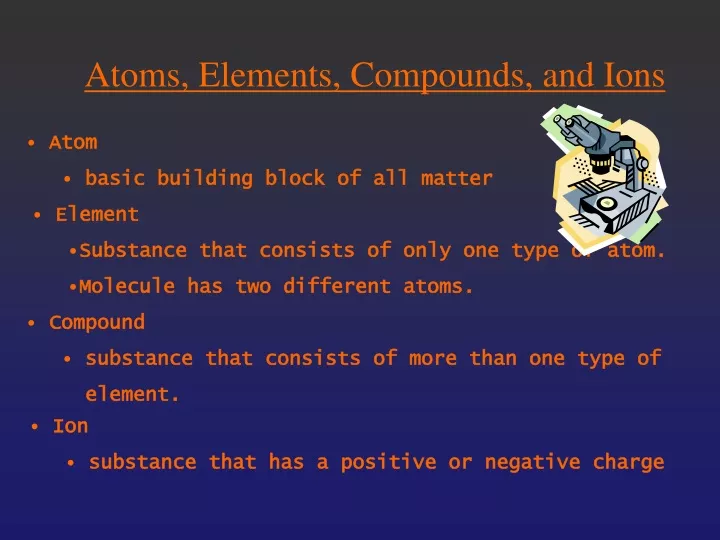 atoms elements compounds and ions