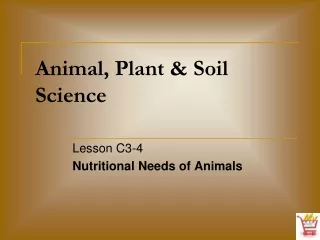 Animal, Plant &amp; Soil Science