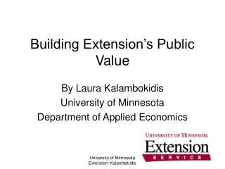 Building Extension’s Public Value