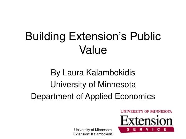 building extension s public value