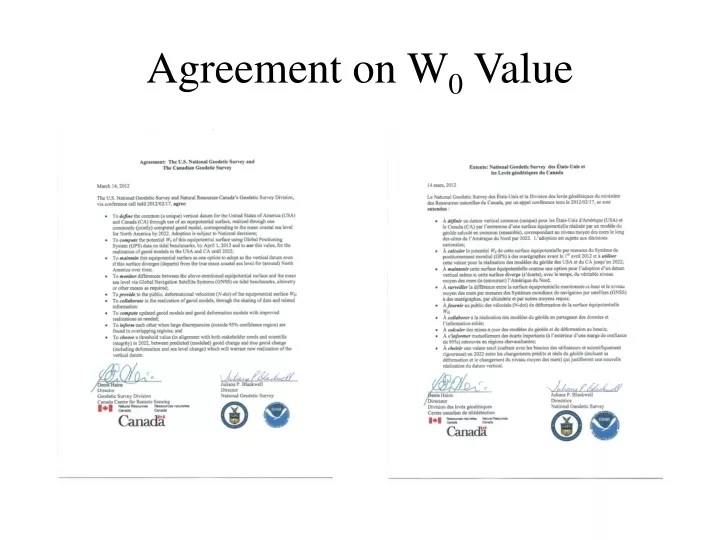 agreement on w 0 value
