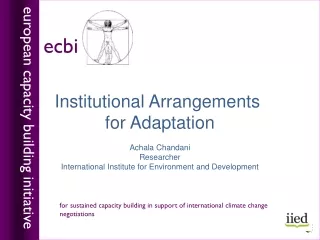 Institutional Arrangements  for Adaptation Achala  Chandani Researcher
