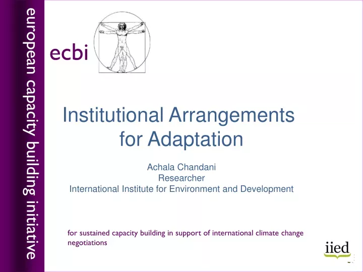 institutional arrangements for adaptation achala