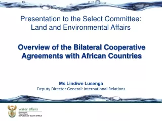 Overview of the Bilateral Cooperative Agreements with African Countries