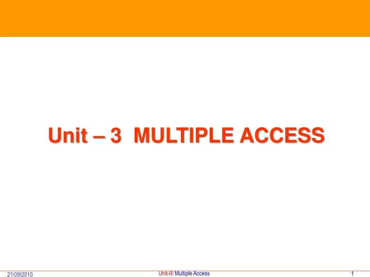 unit 3 multiple access