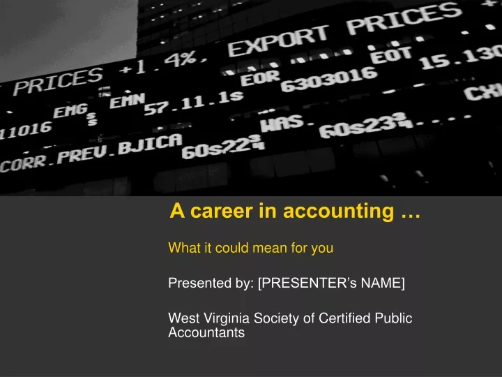 a career in accounting