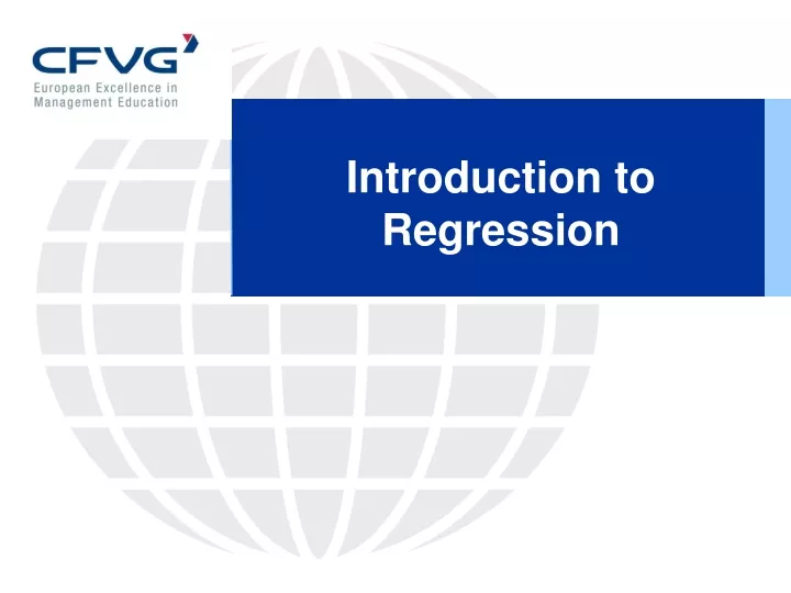 introduction to regression