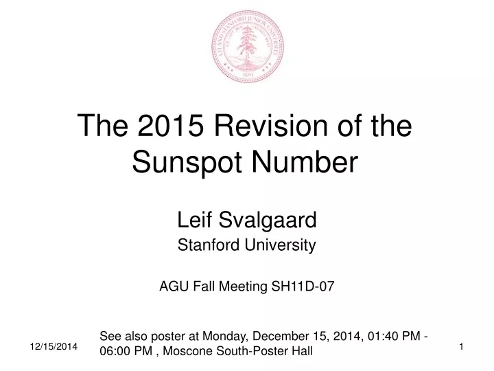 the 2015 revision of the sunspot number