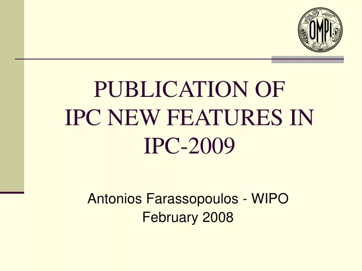 publication of ipc new features in ipc 2009