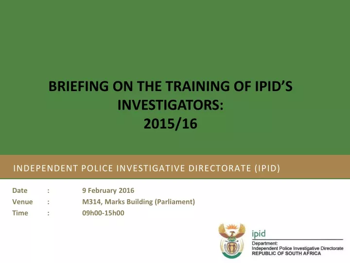 independent police investigative directorate ipid