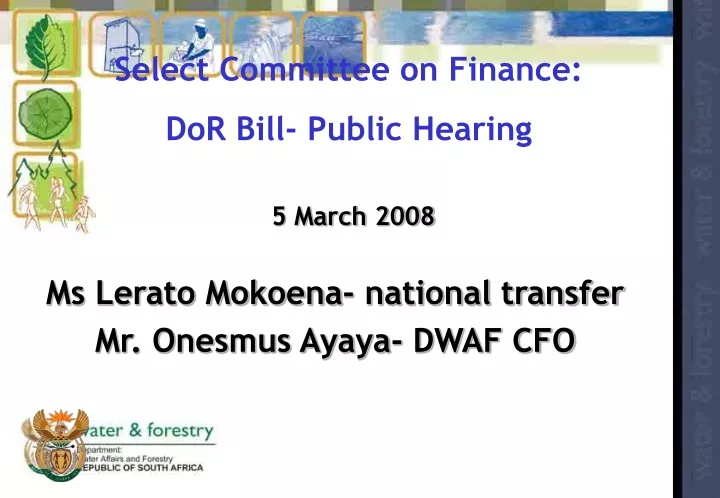 select committee on finance dor bill public
