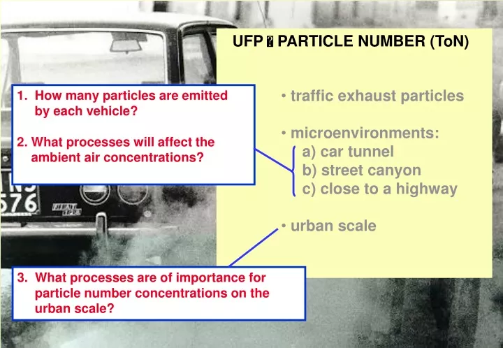 emissions dynamics and dispersion of ultrafine