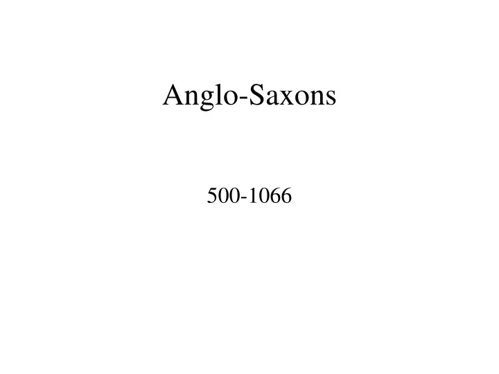 anglo saxons