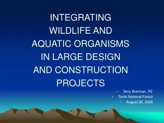 INTEGRATING WILDLIFE AND AQUATIC ORGANISMS IN LARGE DESIGN  AND CONSTRUCTION PROJECTS