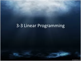 3-3 Linear Programming