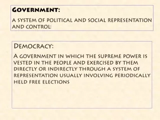 Government: a system of political and social representation and control :