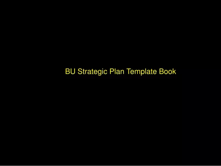 bu strategic plan template book