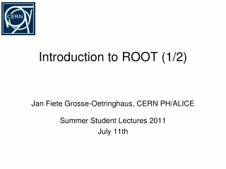 Introduction to ROOT (1/2)