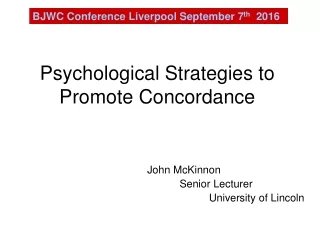 Psychological Strategies to Promote Concordance