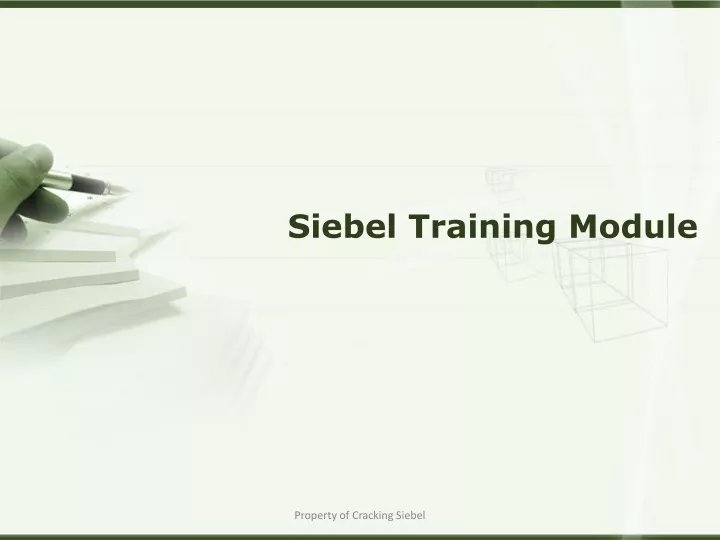 siebel training module