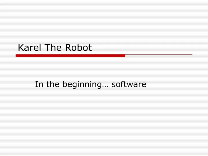karel the robot