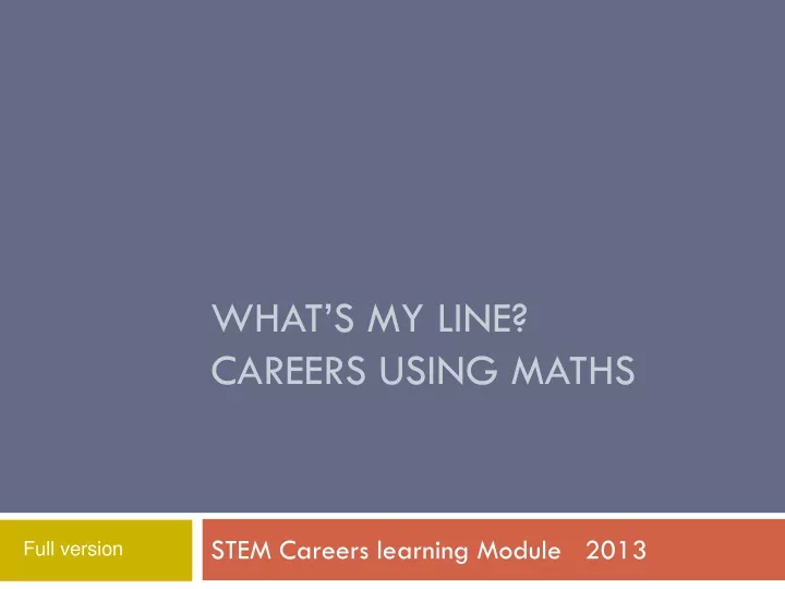 what s my line careers using maths