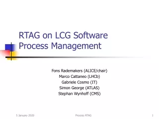 RTAG on LCG Software Process Management