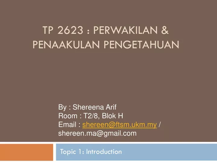 tp 2623 perwakilan penaakulan pengetahuan