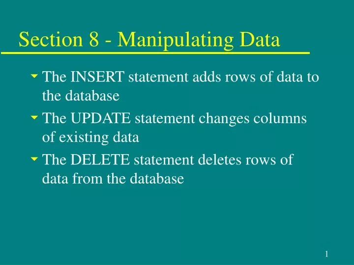 section 8 manipulating data