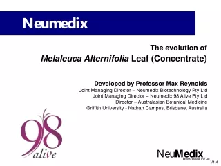 The evolution of  Melaleuca Alternifolia  Leaf (Concentrate)