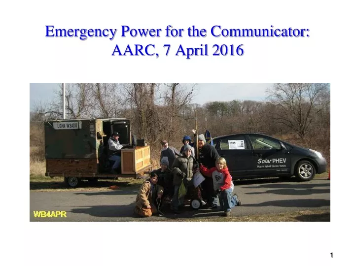 emergency power for the communicator aarc 7 april 2016