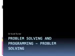 Problem Solving and Programming – Problem Solving - slide 1