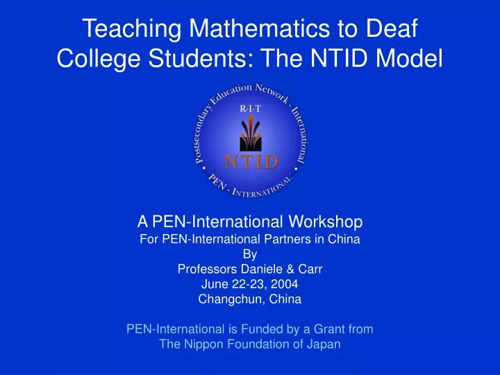 teaching mathematics to deaf college students the ntid model