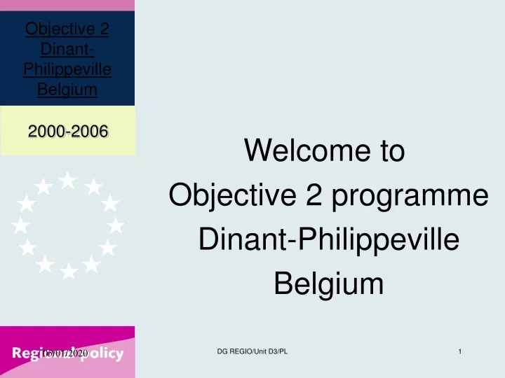welcome to objective 2 programme dinant philippeville belgium
