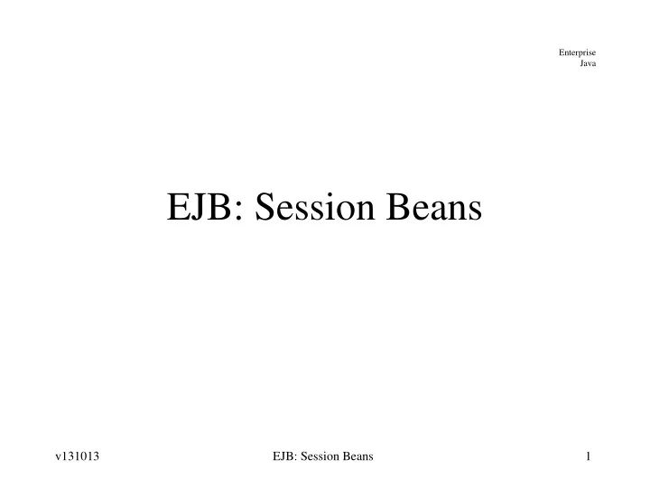 ejb session beans
