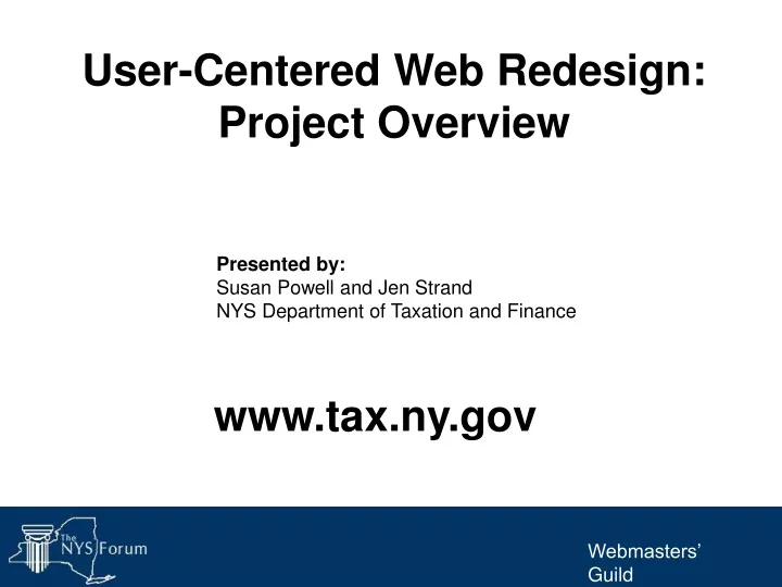 user centered web redesign project overview