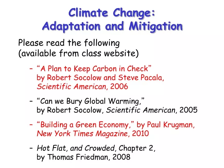 climate change adaptation and mitigation