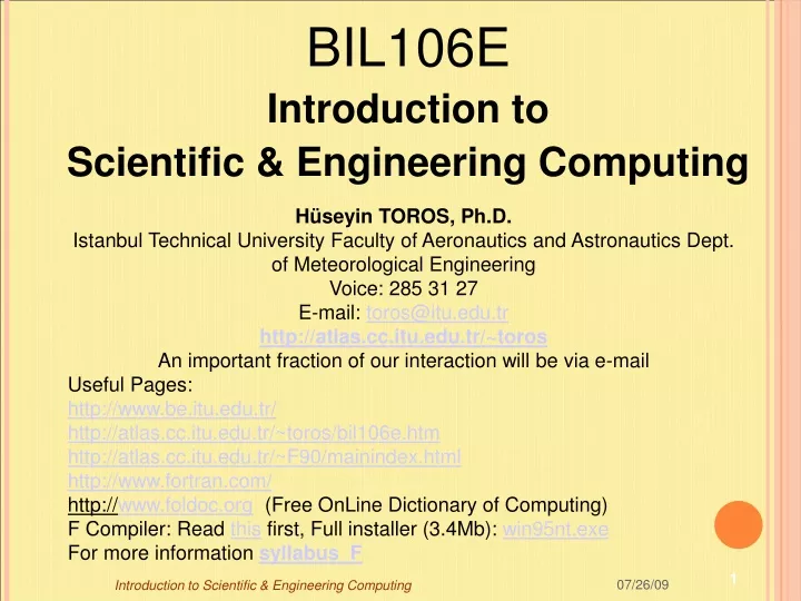 bil106 e introduction to scientific engineering
