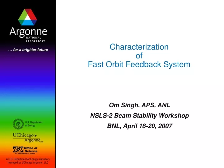 characterization of fast orbit feedback system
