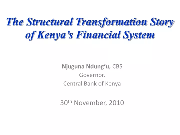 the structural transformation story of kenya s financial system