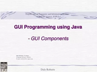 GUI Programming using Java - GUI Components