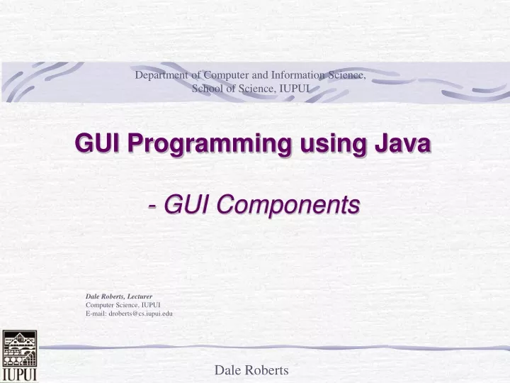 gui programming using java gui components