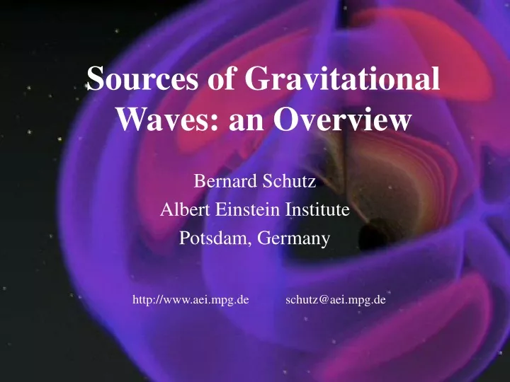 sources of gravitational waves an overview