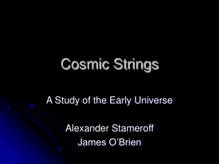 Cosmic Strings