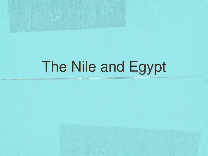 the nile and egypt