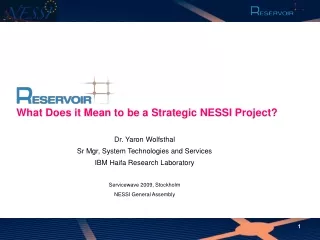 What Does it Mean to be a Strategic NESSI Project?