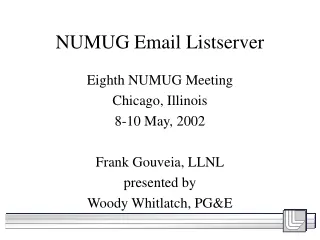 NUMUG Email Listserver