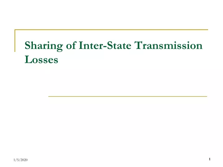 sharing of inter state transmission losses