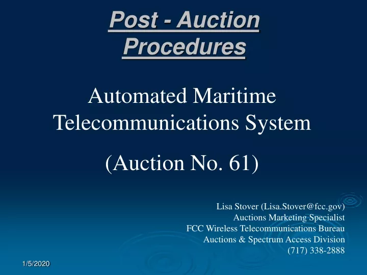 post auction procedures